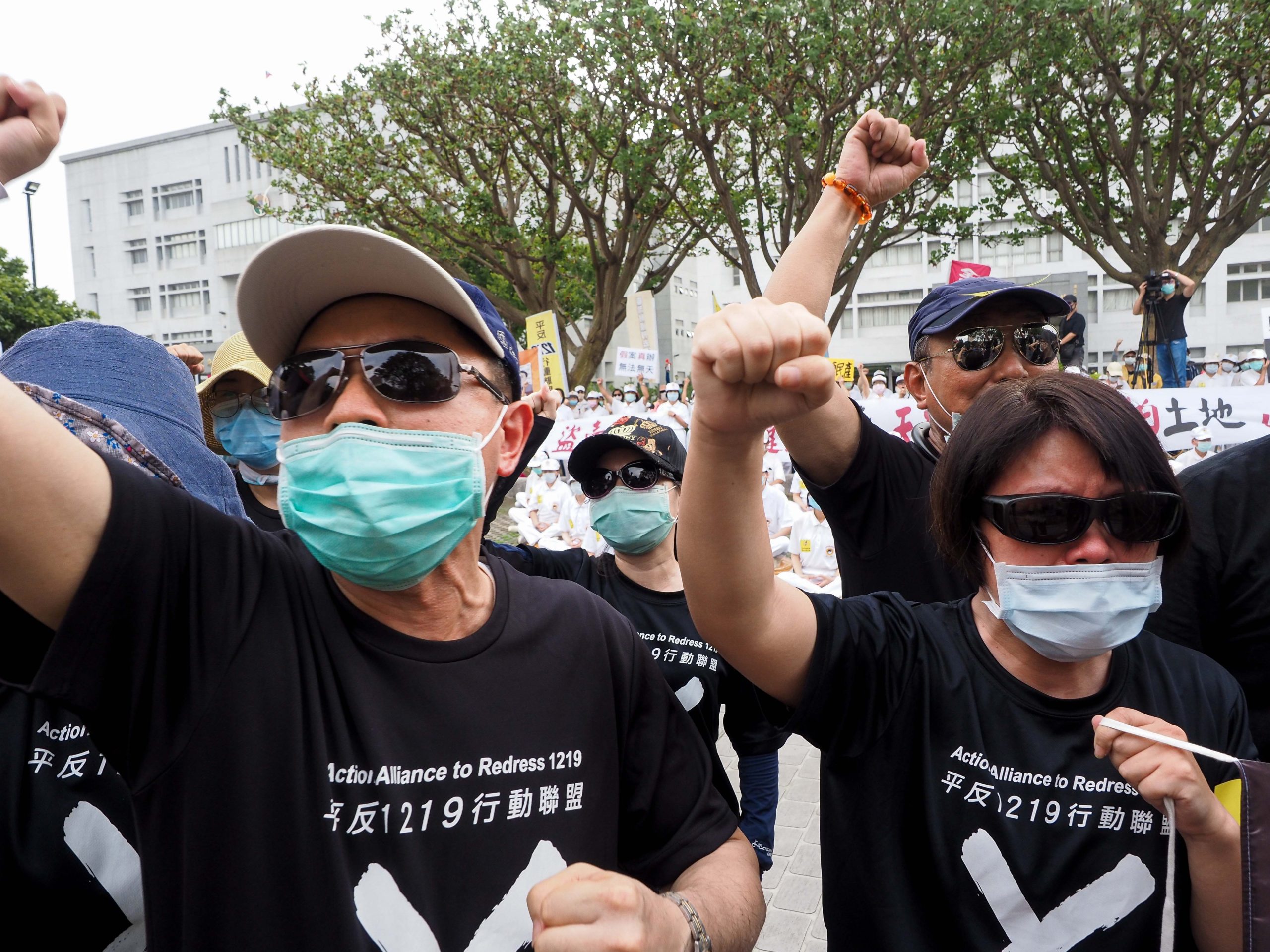Protesters express their outrage over the Taiwan government’s human rights abuses